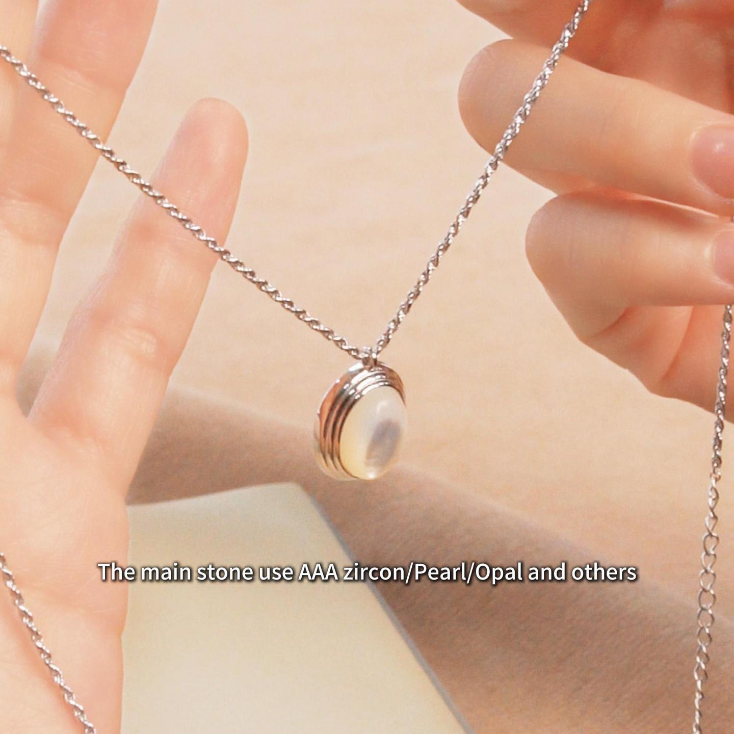 天然白贝母吊坠 项链