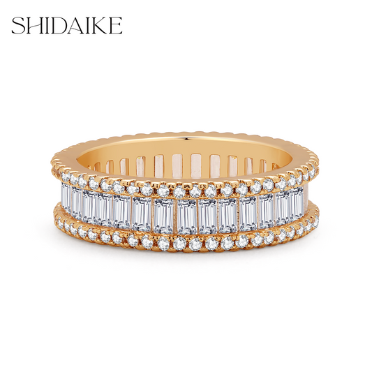长方形排锆戒指